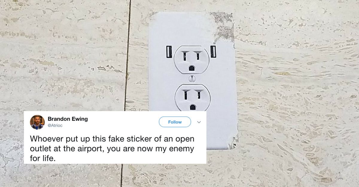 People Are Getting Fooled By Stickers Of Power Outlets—And The Rage Is Palpable