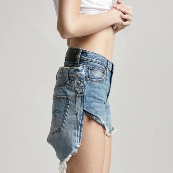 Why Not... Wear Two Pairs of Denim Shorts Sewn Together?