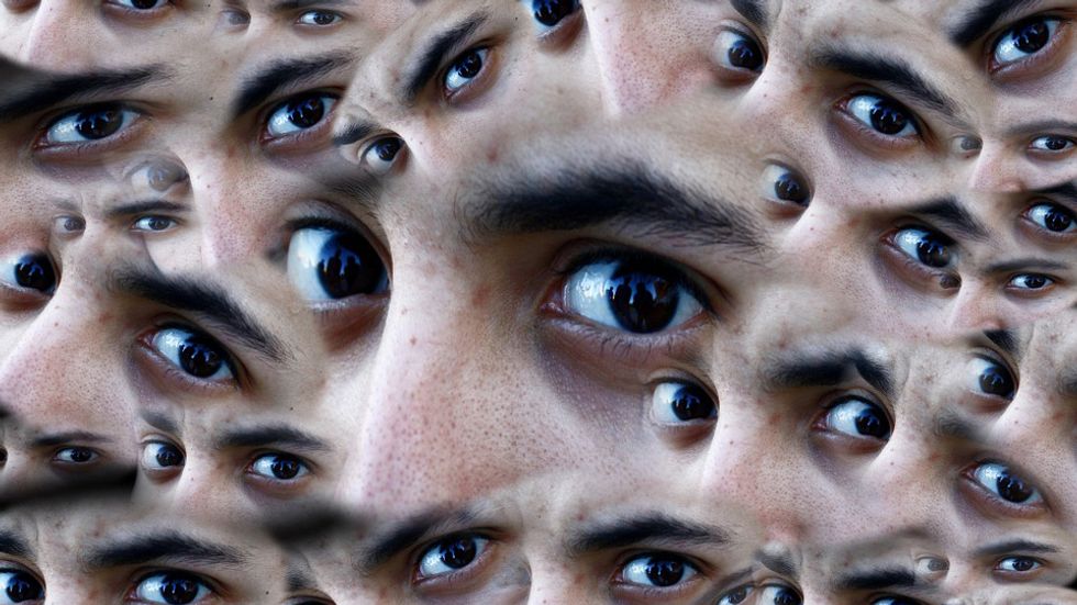 Eyes everywhere, staring.