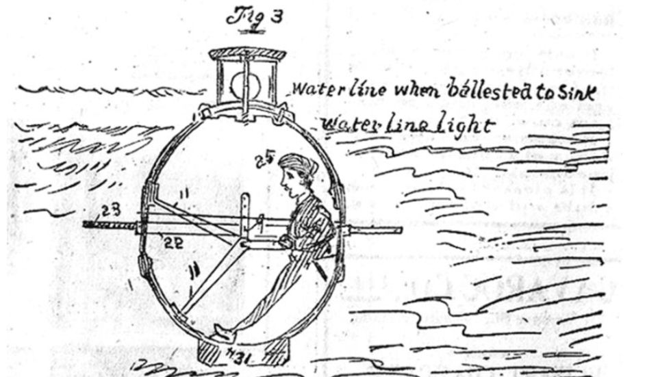 glug, glug. The deadly Hunley submarine (NAVSOURCE.ORG)