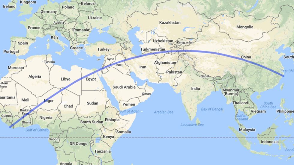 The Longest Walk On Earth Takes You From China to Liberia (or Vice Versa)