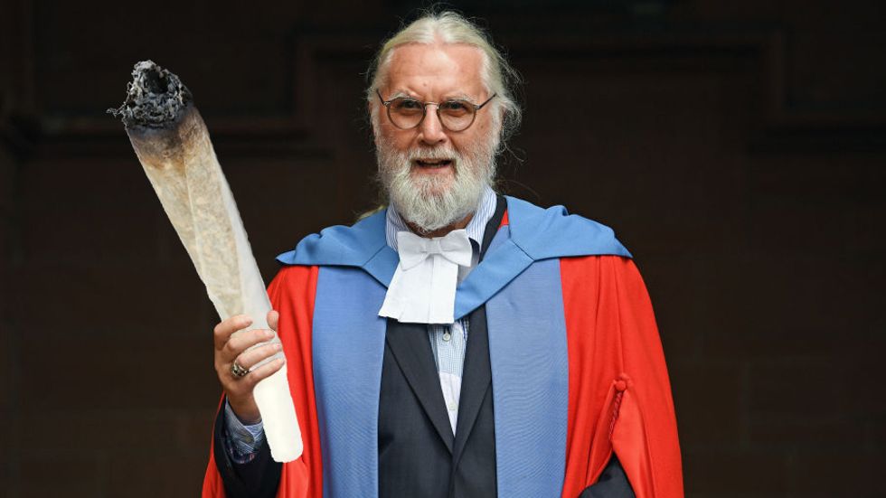 Sir Billy Connolly Received an Honorary Degree From Strathclyde University. Here's what his honorary degree from NMU would look like. (Photo by Jeff J Mitchell/Getty Images)