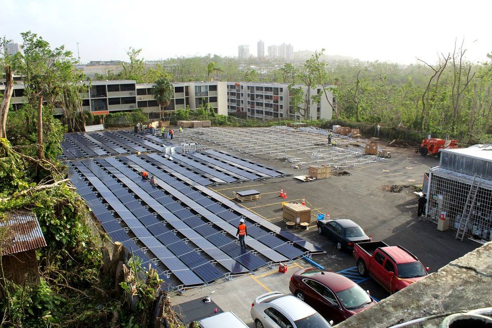 Tesla solar panel field in Puerto Rico.