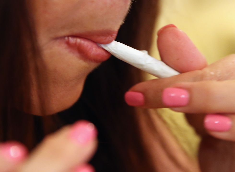 Woman with a joint.