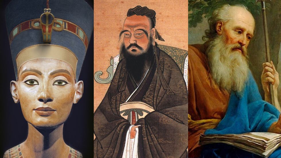 Nefertiti, Confucius, and Socrates