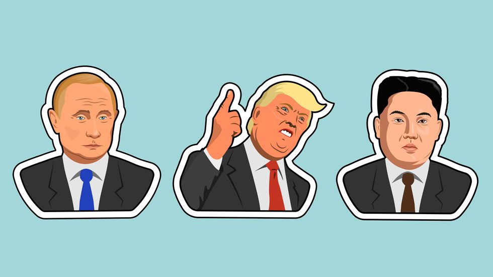 Vladimir Putin, Donald Trump, and Kim Jong Un