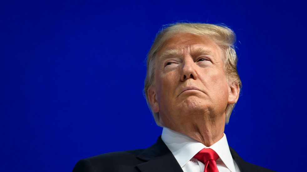 Trump at the World Economic Forum — Photo: FABRICE COFFRINI/GETTY