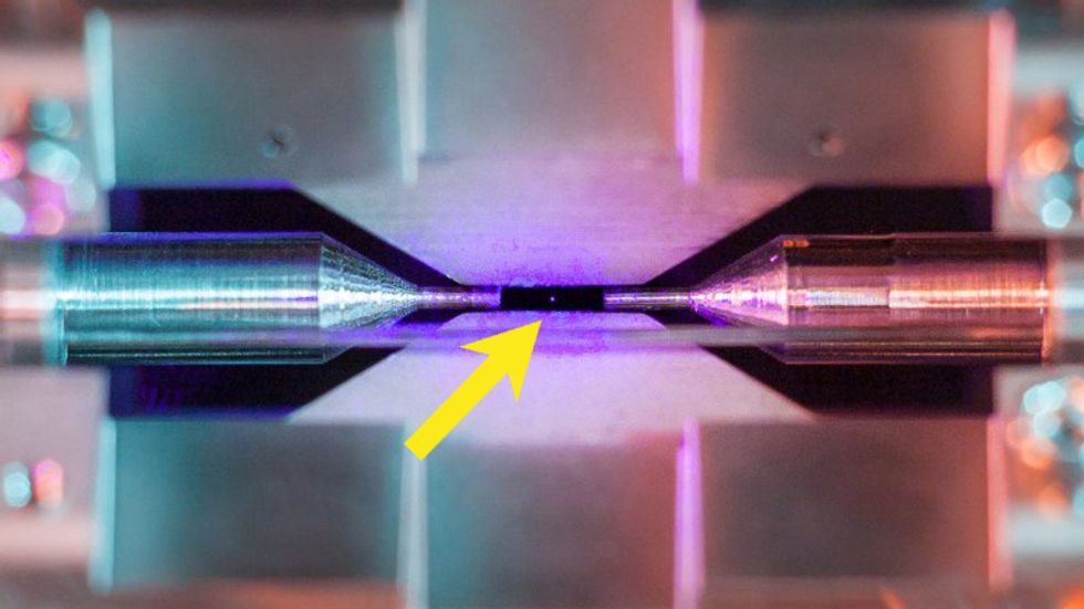 ‘Single Atom in an Ion Trap’. Photo: David Nadlinger, courtesy of EPSRC.