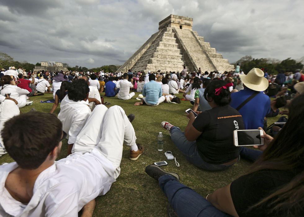 The pyramid at Chichen Itza, Mexico.