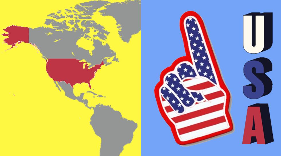 Map of America. USA #1! Number one!
