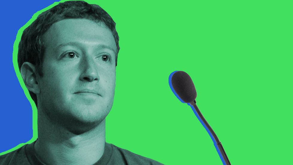 Mark Zuckerberg's testimony begins. (Image: Wikicommons/Big Think)
