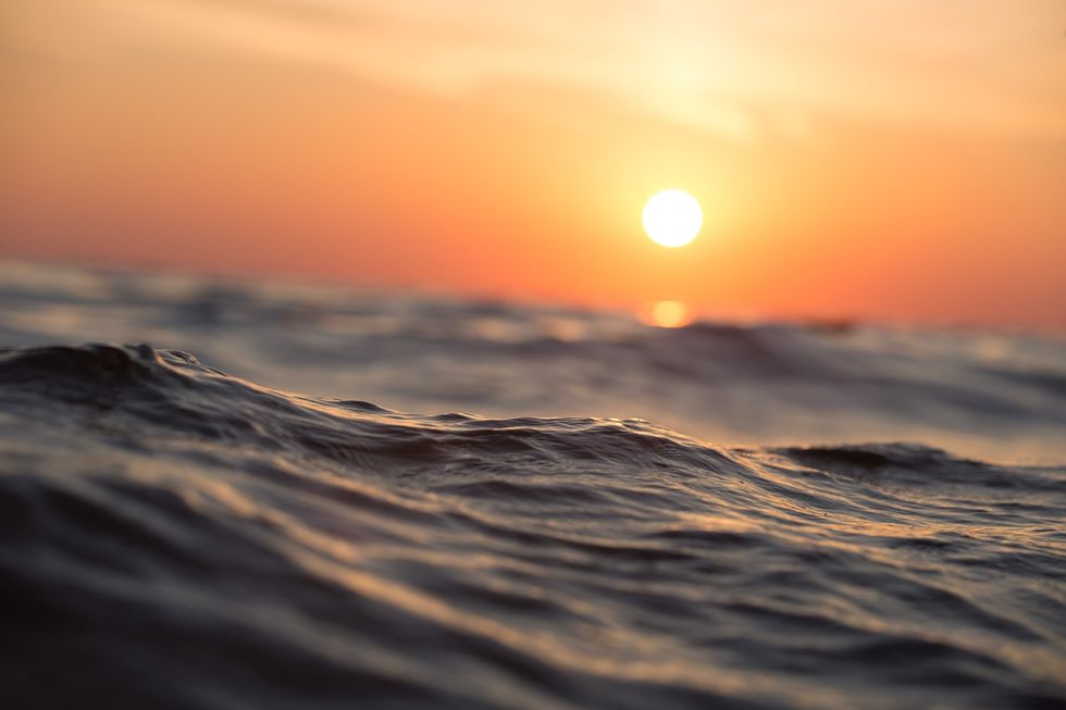 The ocean waves.