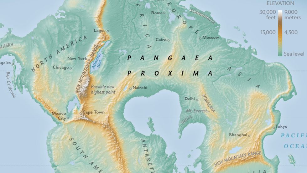 Pangaea Proxima, the next supercontinent, will come into being 250 million years from now