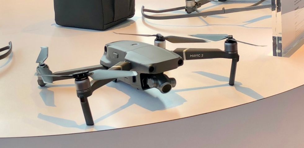 DJI Mavic 2 Zoom drone on display.