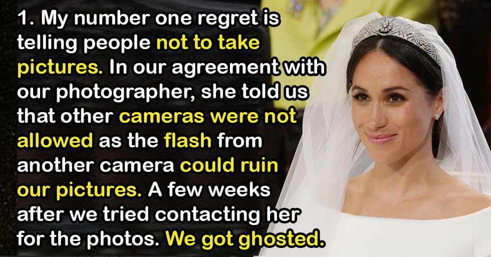 Remorseful People Reveal The One Thing They Regret Doing On Their Wedding Day