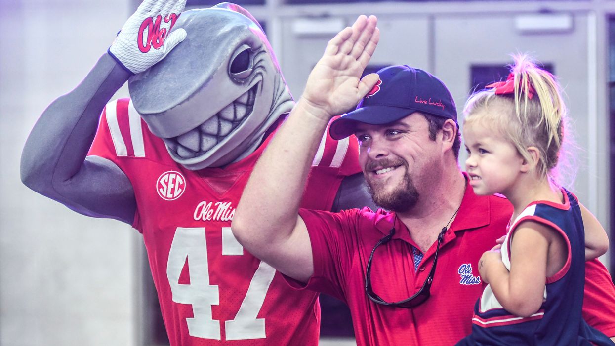 Dear Ole Miss, your Landshark mascot is frightening