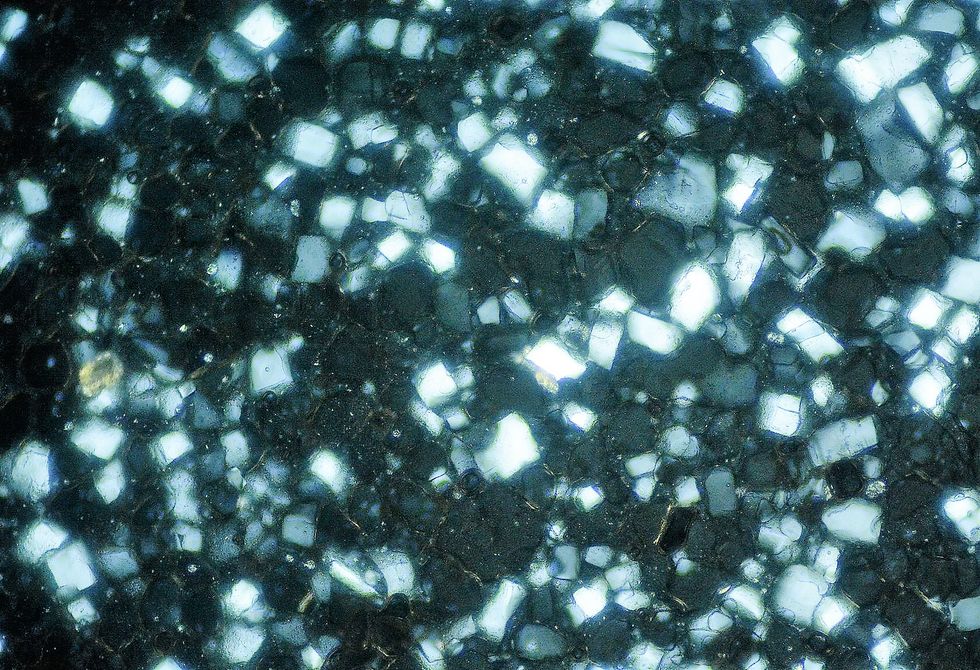 Crystals in ice cream.