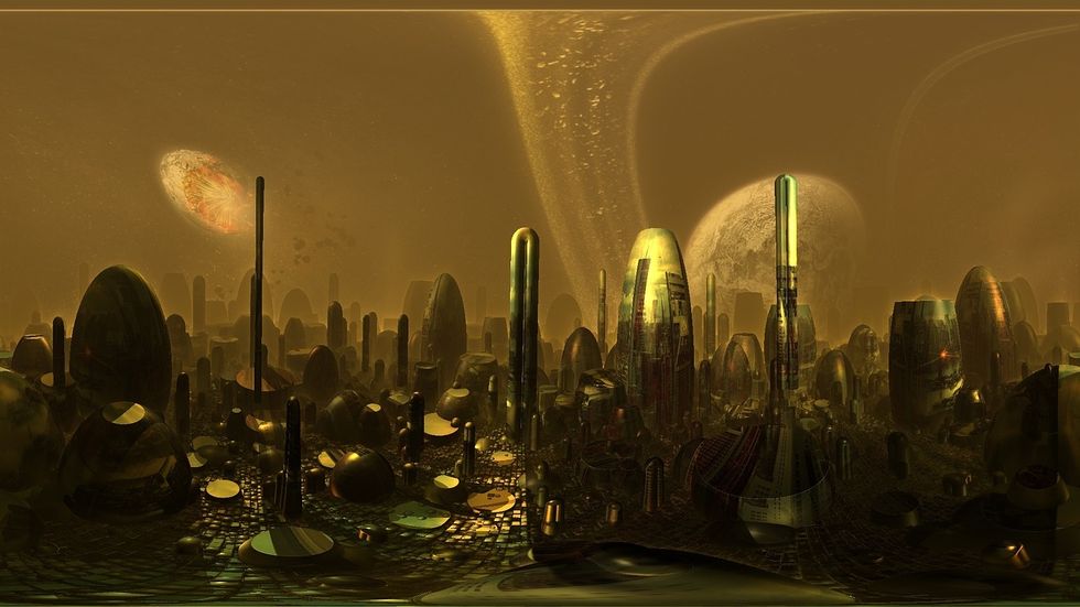 Artist conception of the UAE's Martian city.