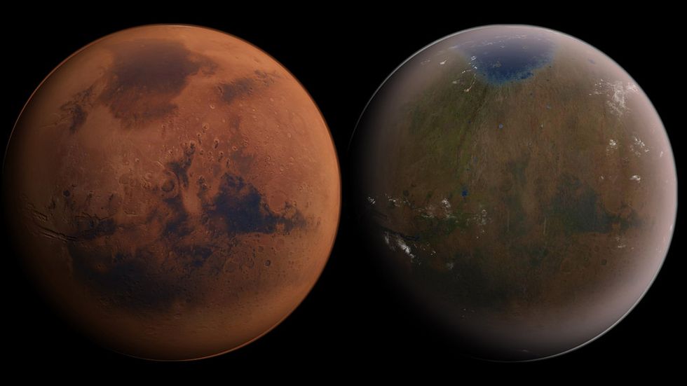 What a terraformed Mars might look like.