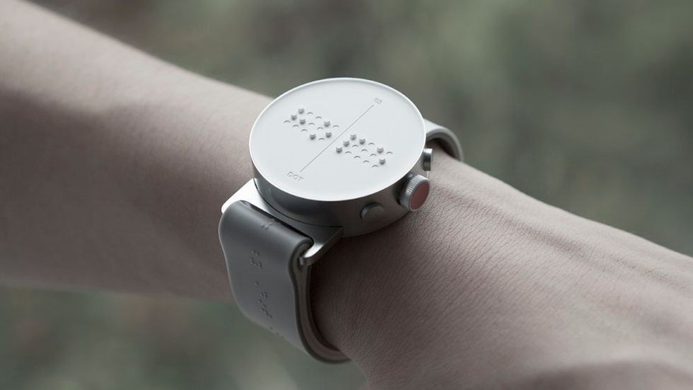 The display of the braille smart watch.