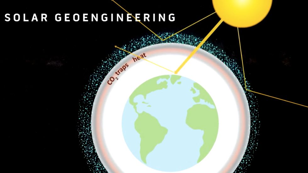 A Harvard graphic demonstrating how solar engineering could allow humanity to deliberately increase the planet's reflectivity.