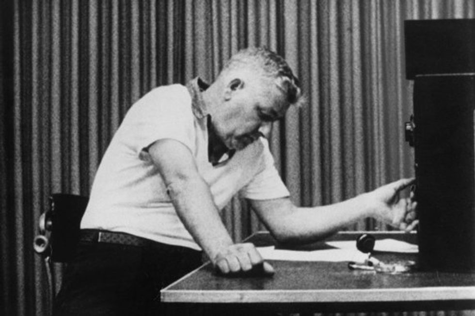 Photo from the Milgram experiment.