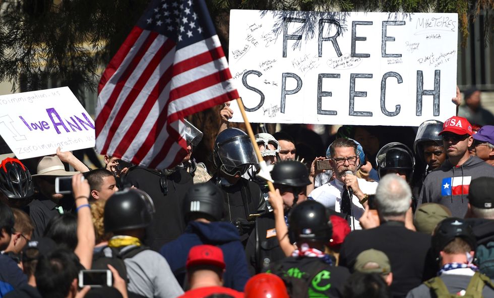 At Ann Coulter rally in Berkeley