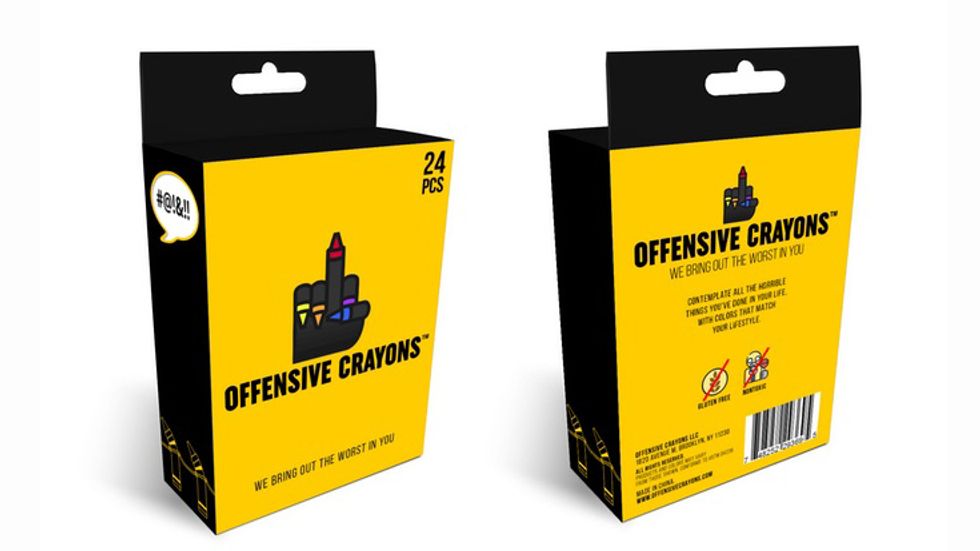 Politically incorrect crayons for adult coloring books. (Image: Kickstarter)