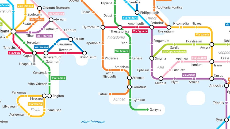 A Tube-style Map of Roman Roads