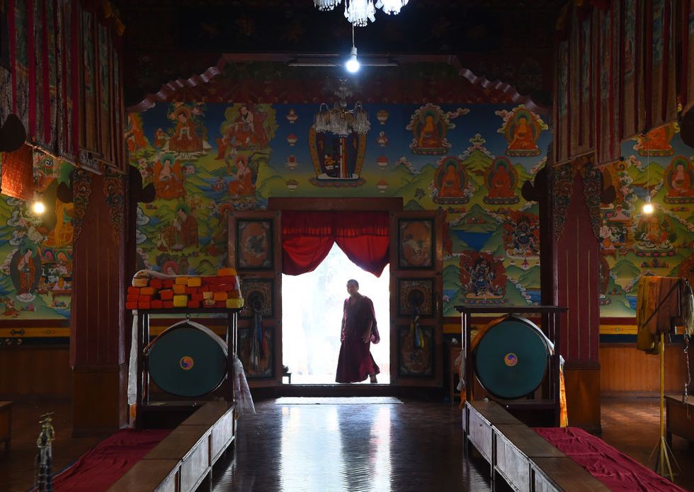 Buddhist at a temple in Nepal