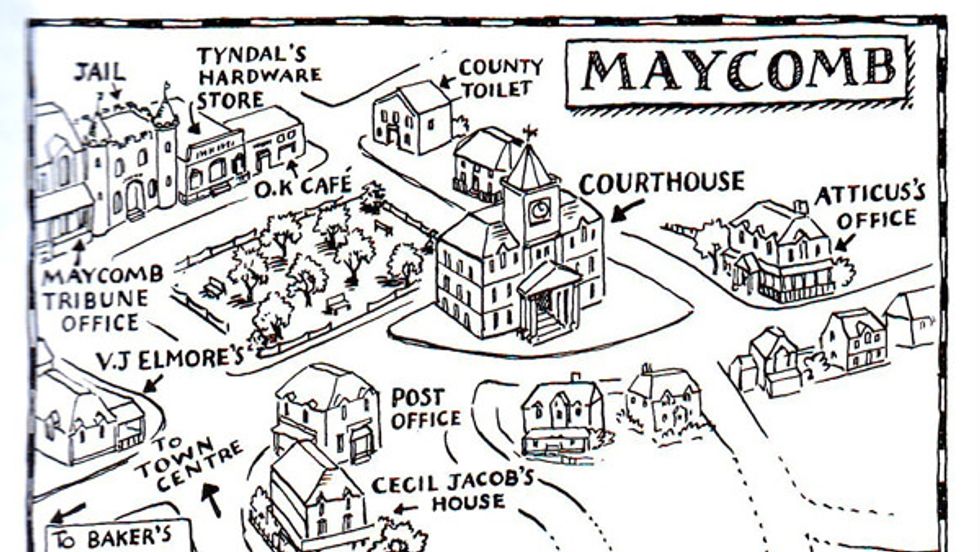 map of maycomb county in to kill a mockingbird To Map A Mockingbird Big Think map of maycomb county in to kill a mockingbird