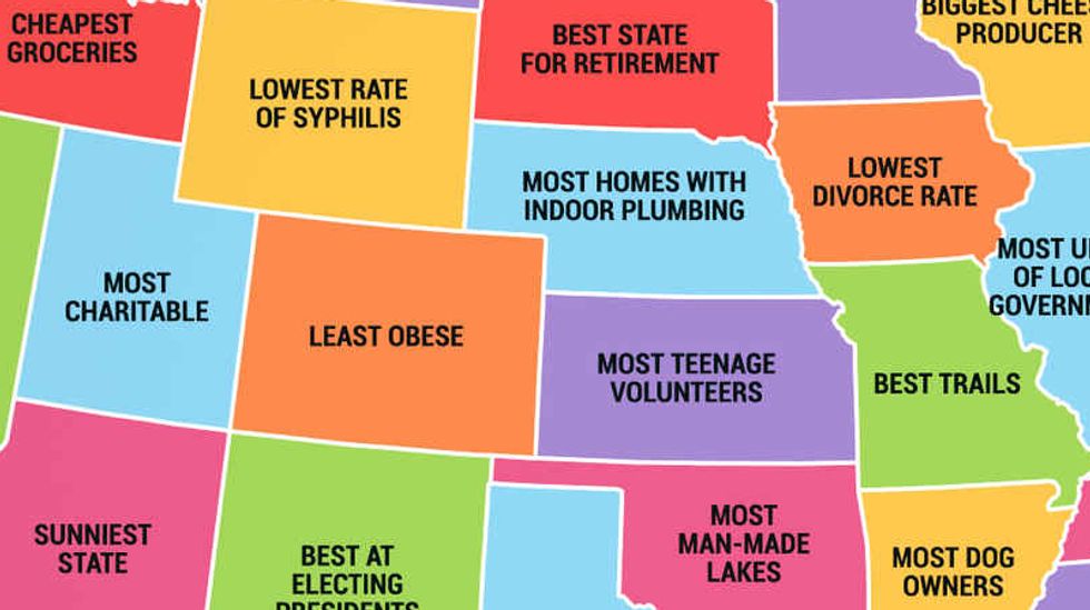 Map of the United States and what each state is best at