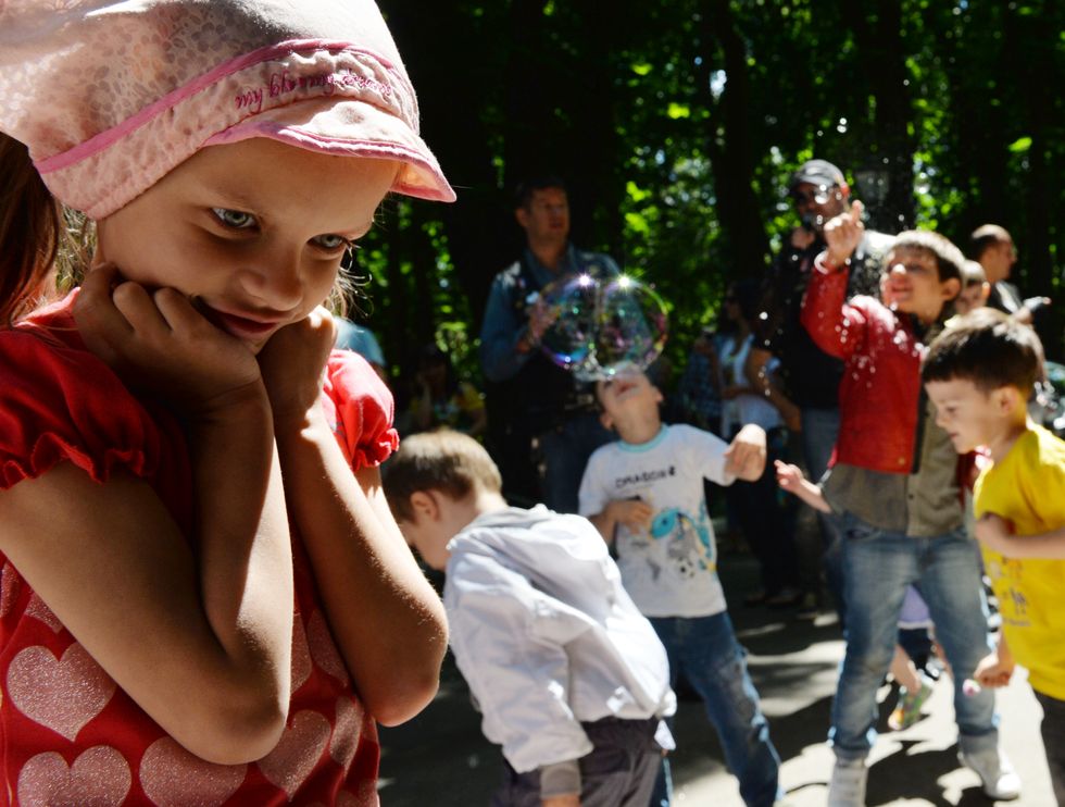 Girl with autism by herself.