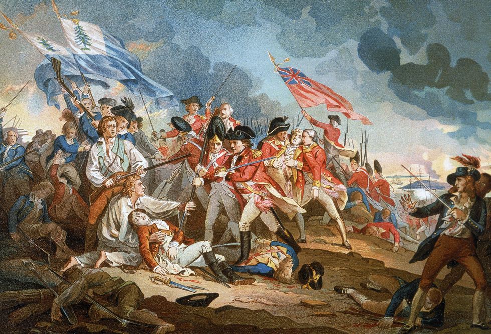 The Battle of Bunker Hill in 1775.