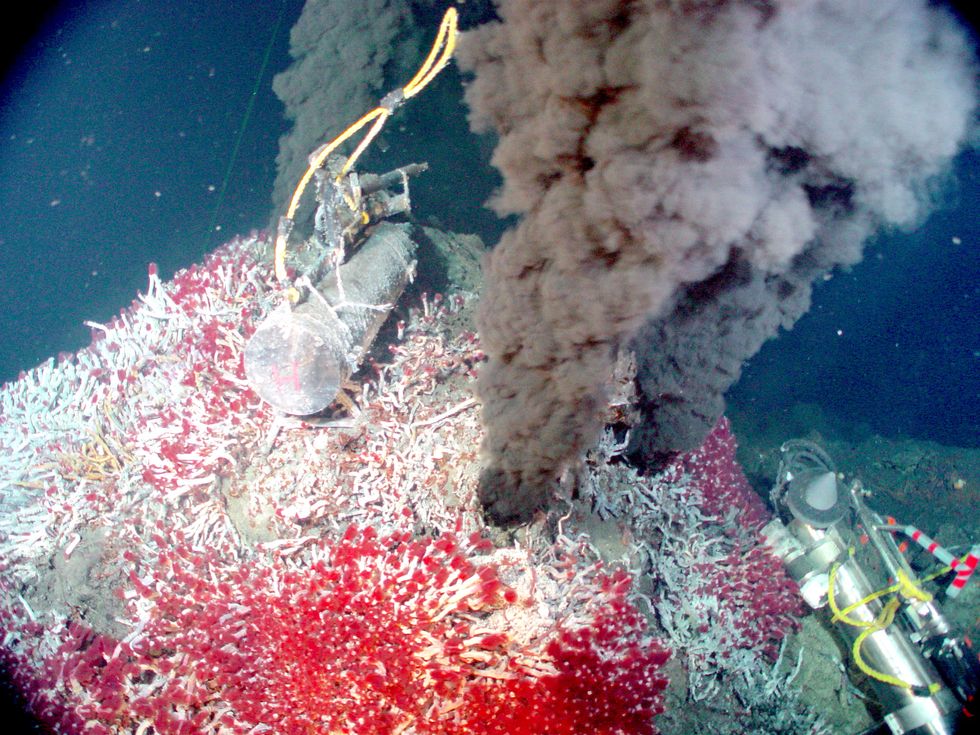 An underwater hydrothermal vent