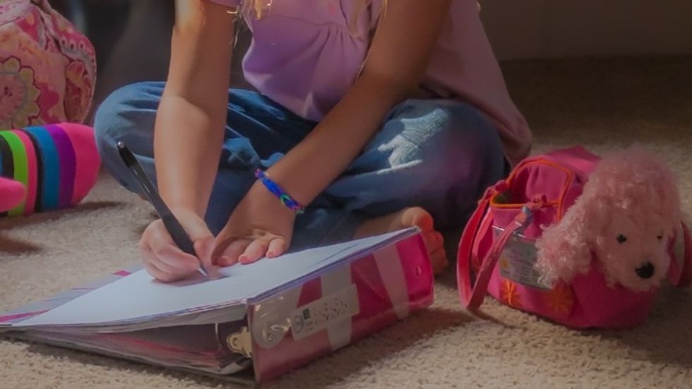 Child doing homework