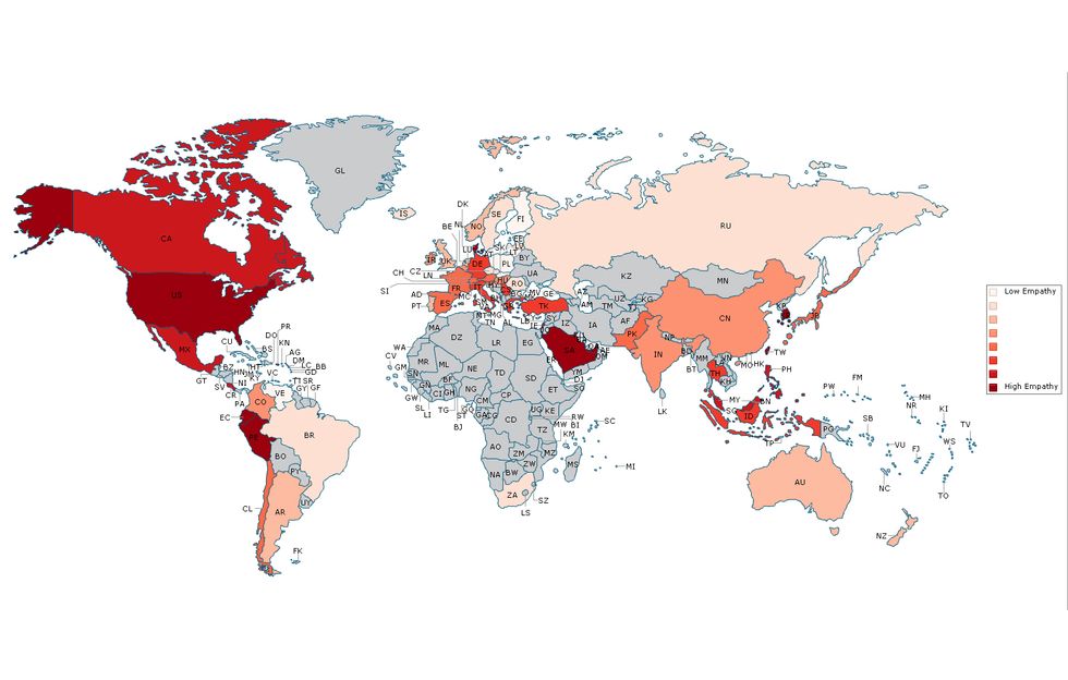 Map of Global Empathy. Source: Michigan State University.