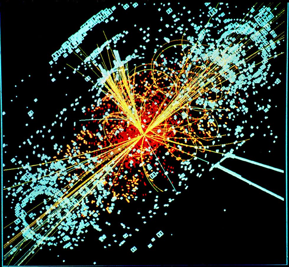 Higgs boson particle interactions.