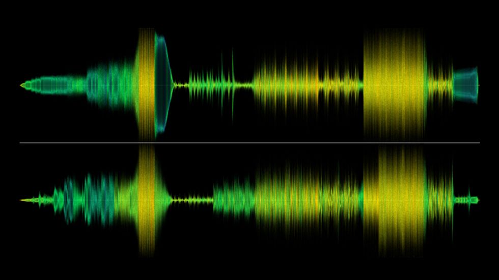 stereo audio waveform