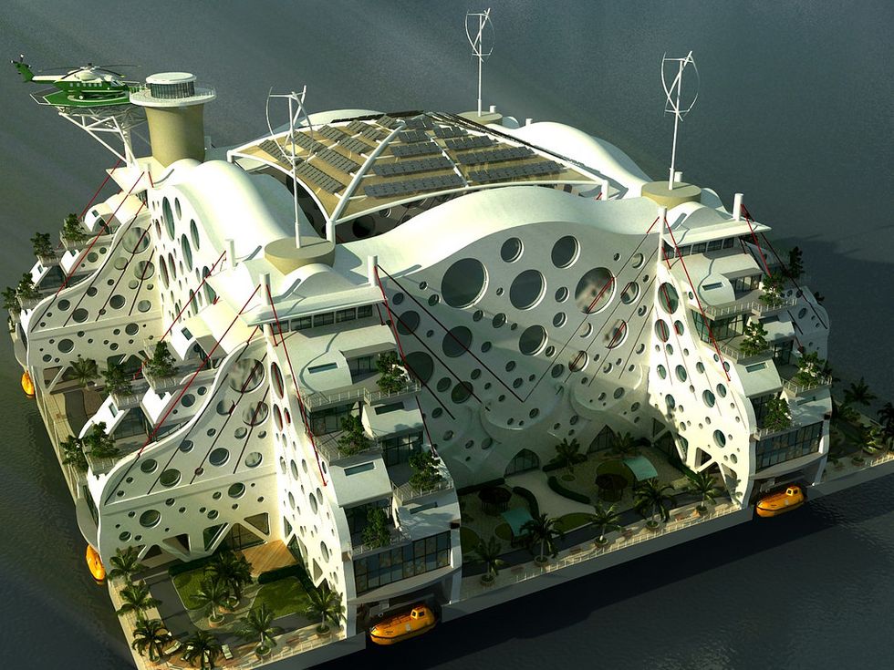 Model for a seasteading city.
