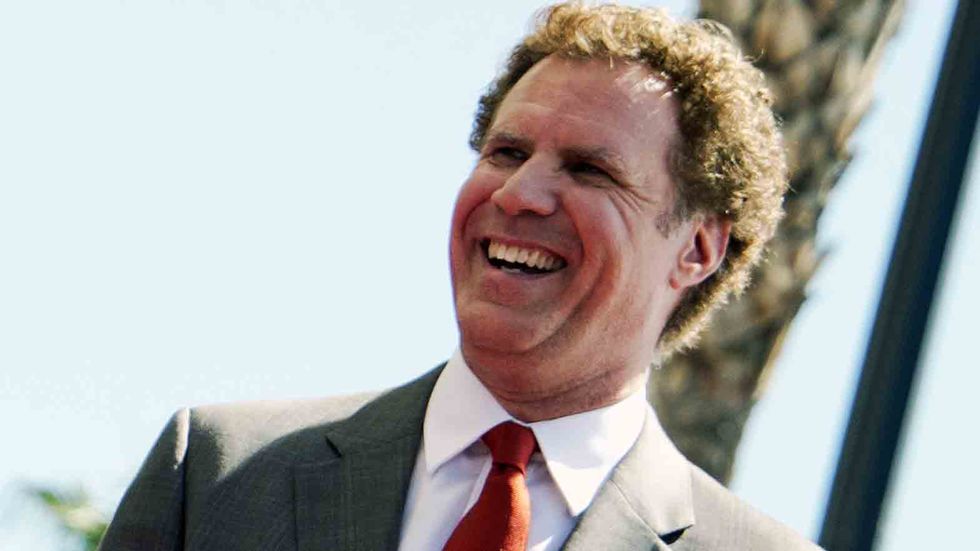 Will Ferrell laughs at a ceremony.