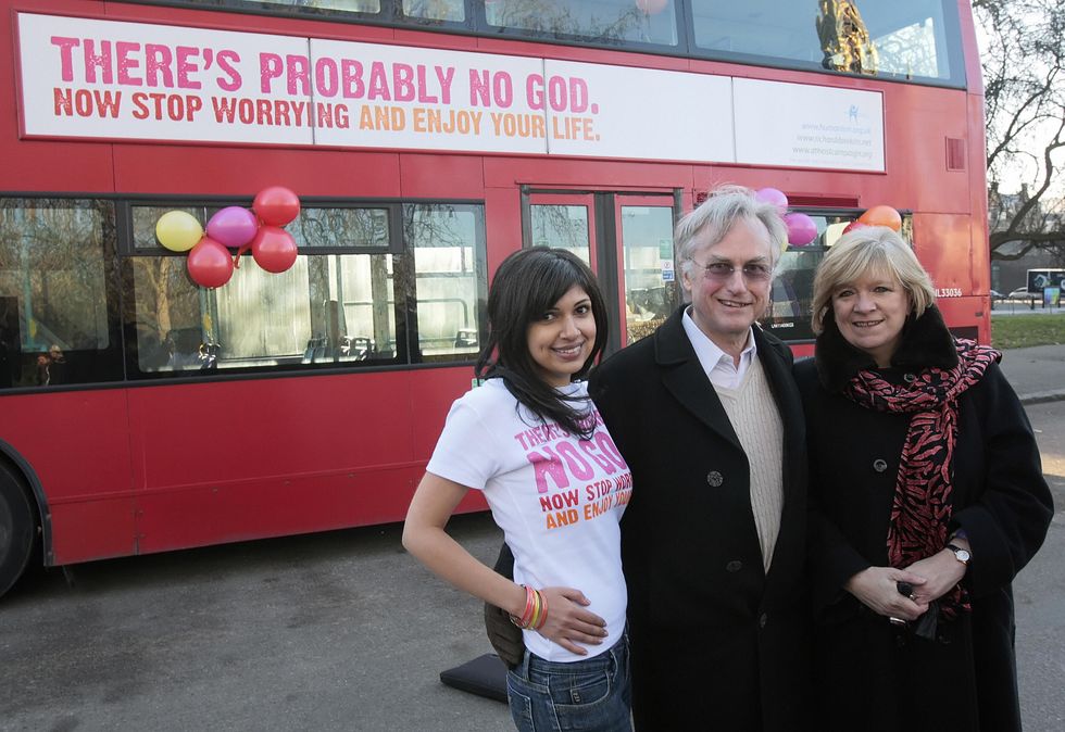 People at an atheist rally.