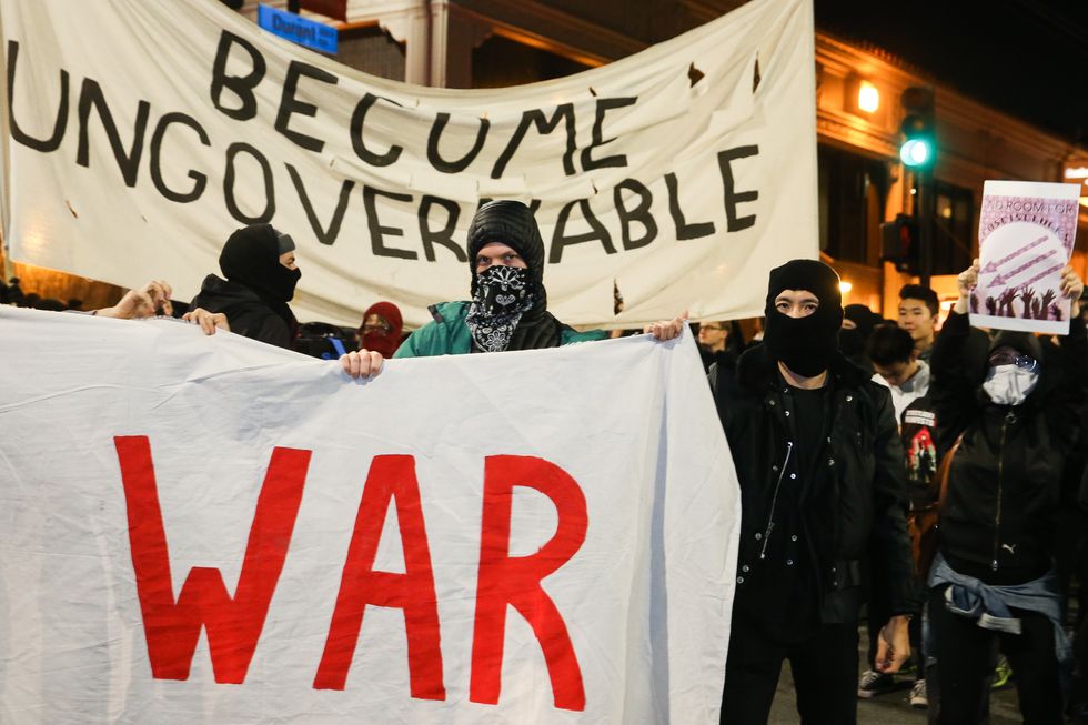 Antifa protestors in Berkeley.