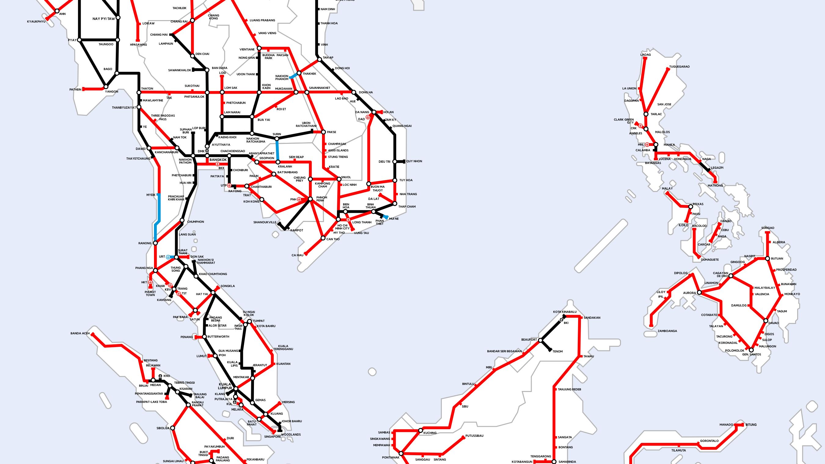 A Utopian Map Of Southeast Asian Railways - Big Think