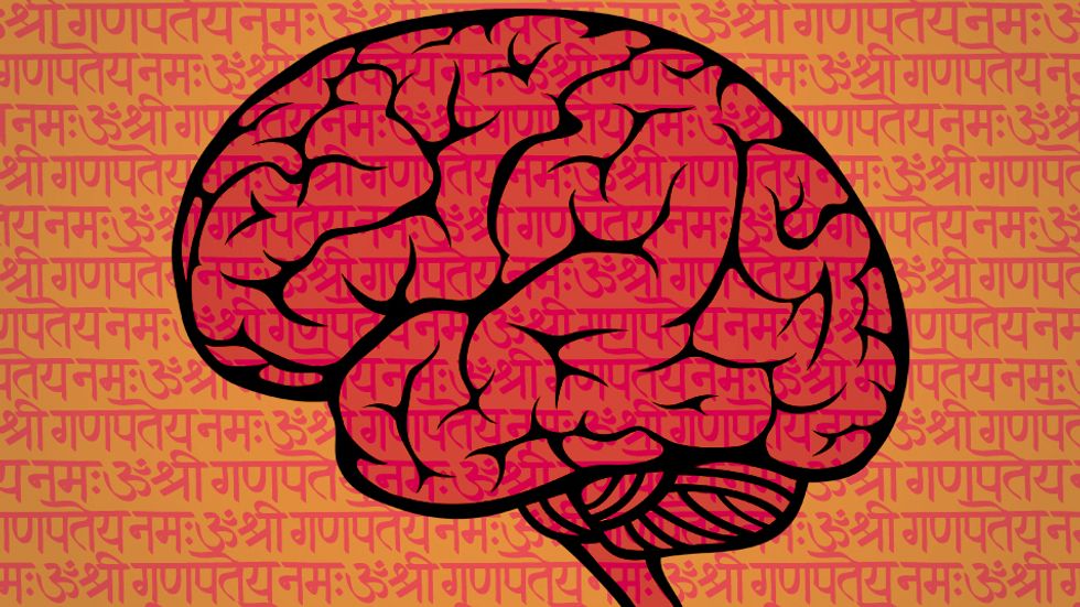 Handwritten Sanskrit script. (Image: Shutterstock)