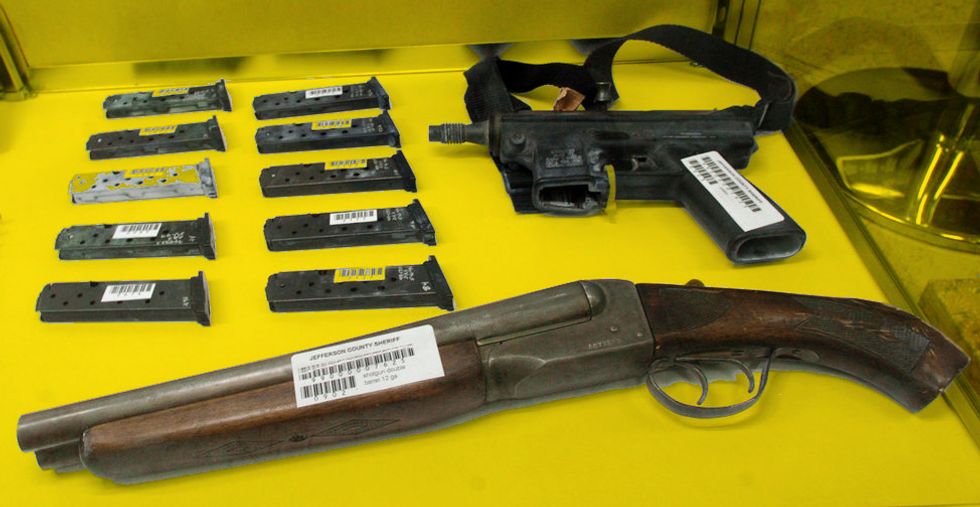 Guns used in the Columbine shooting.