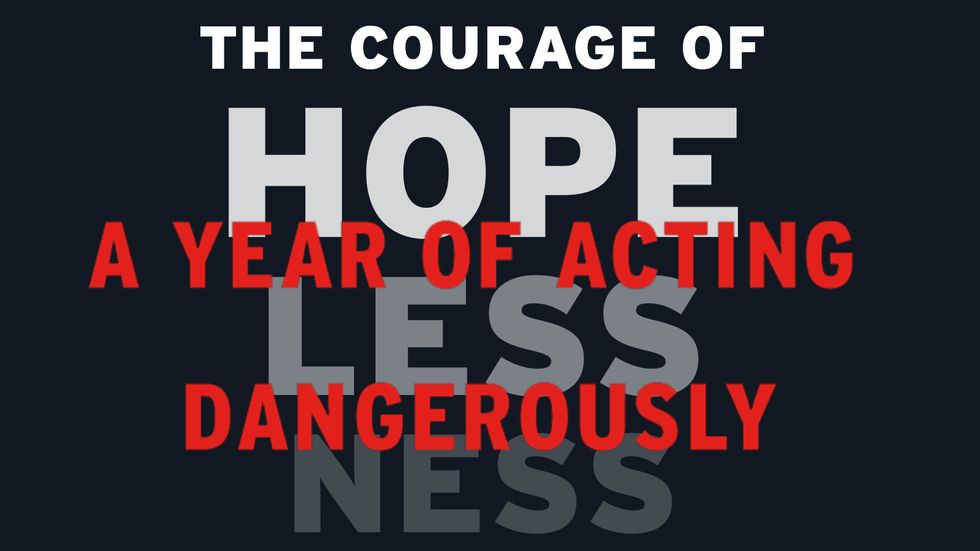 Cover image of "The Courage of Hopelessness: A Year of Acting Dangerously" by Slavoj Zizek.