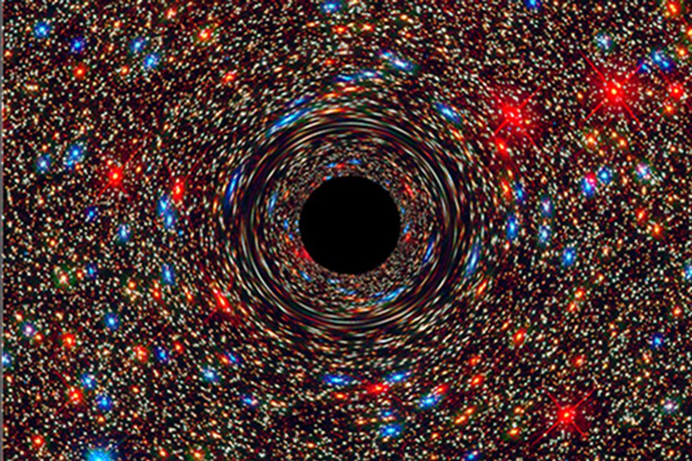 A black hole in a young universe.