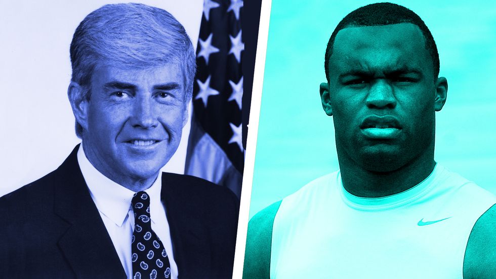 Left: Jack Kemp, American politician and a professional gridiron football player. Right: Myron Rolle, neurosurgery resident at Harvard/Massachusetts General Hospital. (Photos: Getty/Wikimedia/Big Think)