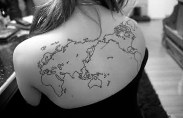 556 The World On Your Shoulders Map Tattoos Big Think